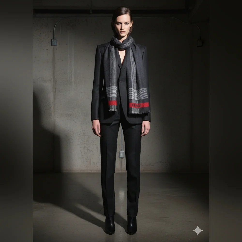 Sophisticated Fendi Gray Scarf